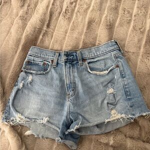 Abercrombie & Fitch Ripped Light Blue Jean Shorts
